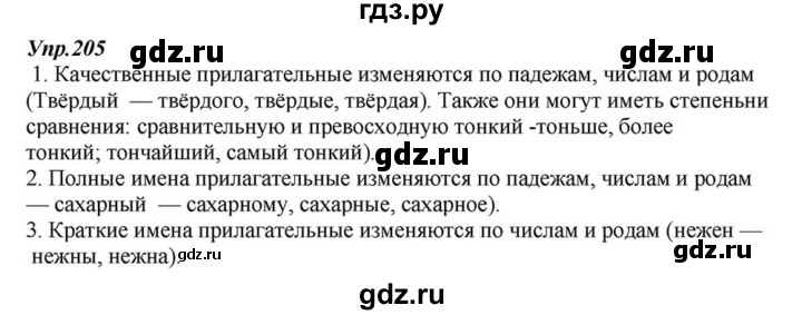 ГДЗ по русскому языку 6 класс  Разумовская   упражнение - 205, Решебник к учебнику 2015