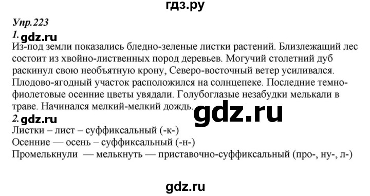 ГДЗ по русскому языку 6 класс  Разумовская   упражнение - 223, Решебник к учебнику 2015