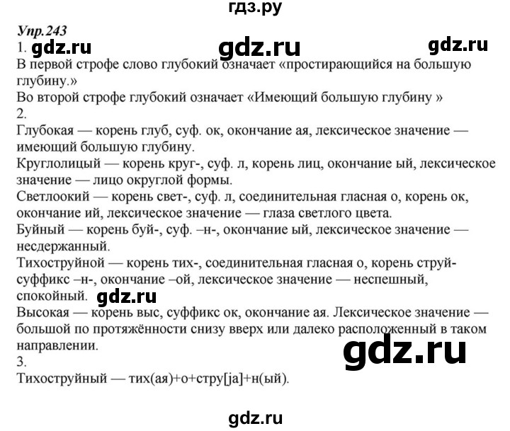 ГДЗ по русскому языку 6 класс  Разумовская   упражнение - 243, Решебник к учебнику 2015