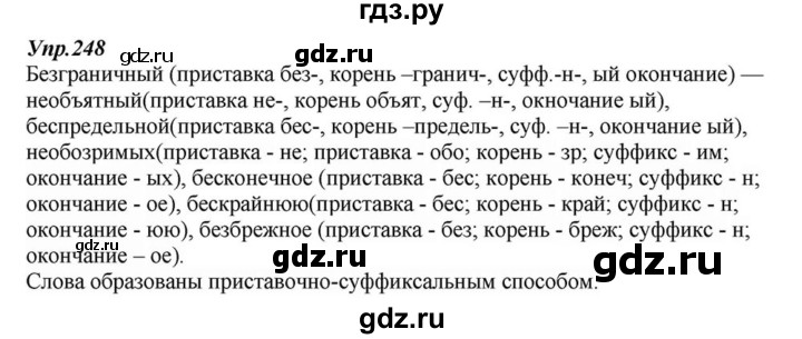 ГДЗ по русскому языку 6 класс  Разумовская   упражнение - 248, Решебник к учебнику 2015