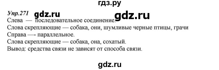 ГДЗ по русскому языку 6 класс  Разумовская   упражнение - 271, Решебник к учебнику 2015