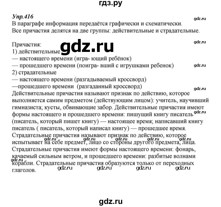ГДЗ по русскому языку 6 класс  Разумовская   упражнение - 416, Решебник к учебнику 2015