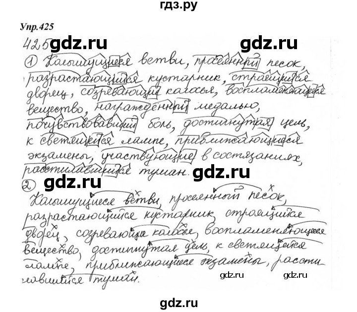 ГДЗ по русскому языку 6 класс  Разумовская   упражнение - 425, Решебник к учебнику 2015