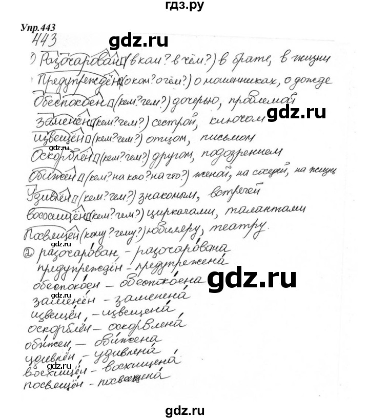 ГДЗ по русскому языку 6 класс  Разумовская   упражнение - 443, Решебник к учебнику 2015