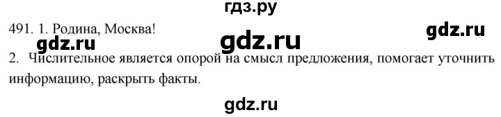 ГДЗ по русскому языку 6 класс  Лидман-Орлова Практика  упражнение - 491, Решебник к учебнику 2021