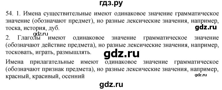 ГДЗ по русскому языку 6 класс  Лидман-Орлова Практика  упражнение - 54, Решебник к учебнику 2021