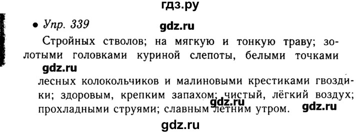 ГДЗ по русскому языку 6 класс  Львова   упражнение - 339, Решебник №2