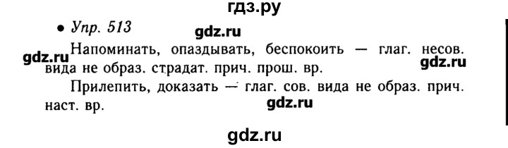 ГДЗ по русскому языку 6 класс  Львова   упражнение - 513, Решебник №2