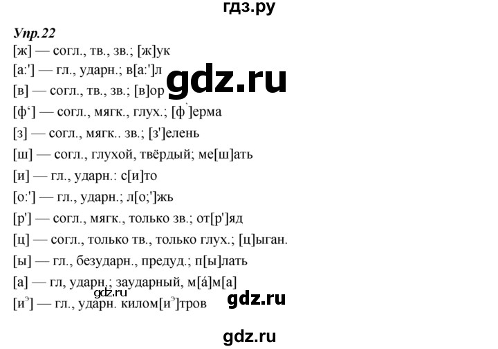 ГДЗ по русскому языку 7 класс  Разумовская   упражнениt - 22, Решебник к учебнику 2014