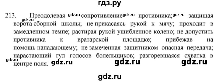 ГДЗ по русскому языку 7 класс  Баранов   упражнение - 213, Решебник к учебнику 2022