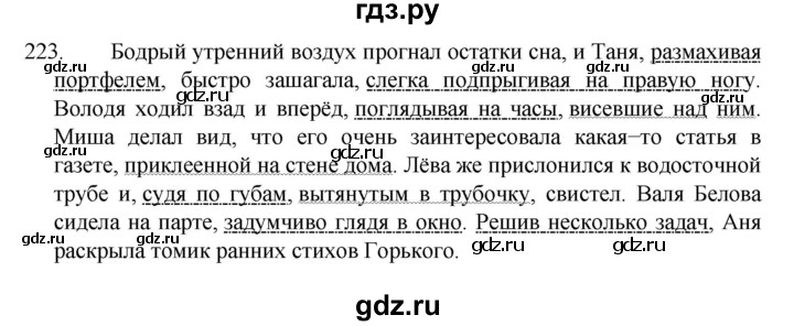 ГДЗ по русскому языку 7 класс  Баранов   упражнение - 223, Решебник к учебнику 2022