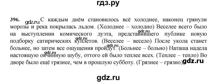 ГДЗ по русскому языку 7 класс  Баранов   упражнение - 396, Решебник к учебнику 2023