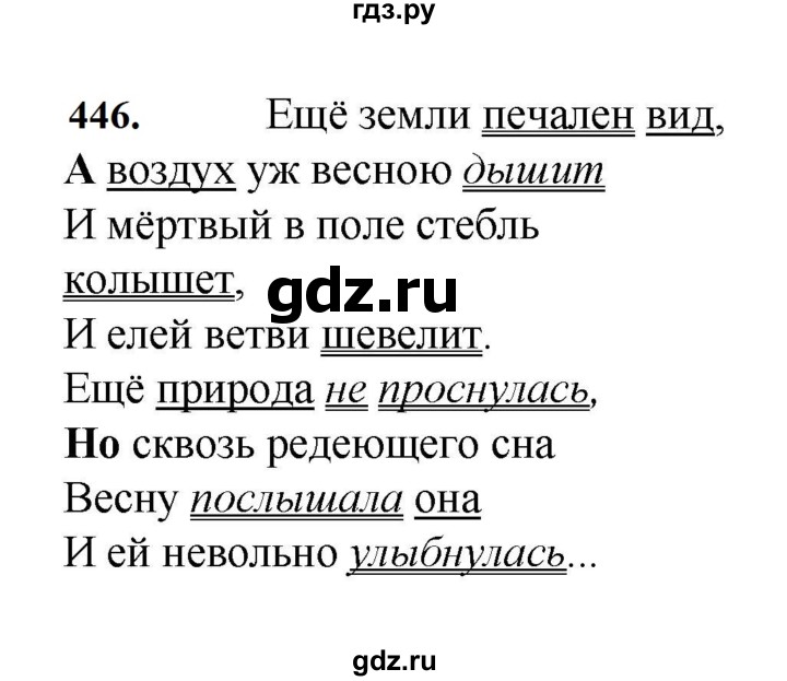 ГДЗ по русскому языку 7 класс  Баранов   упражнение - 446, Решебник к учебнику 2023