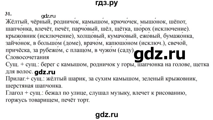 ГДЗ по русскому языку 7 класс Баранов ответ на номер 31, Решебник к учебнику 2023-2024