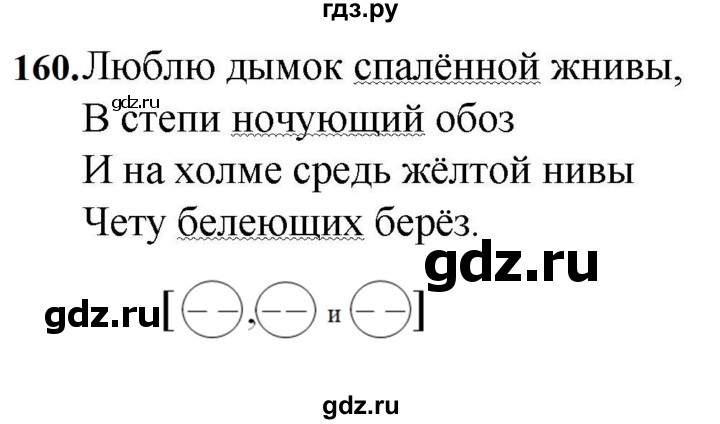 ГДЗ по русскому языку за 7 класс Баранов, Ладыженская, Тростенцова ответ на номер 160, Решебник 2023-2024