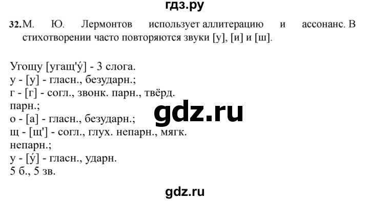 ГДЗ по русскому языку за 7 класс Баранов, Ладыженская, Тростенцова ответ на номер 32, Решебник 2023-2024