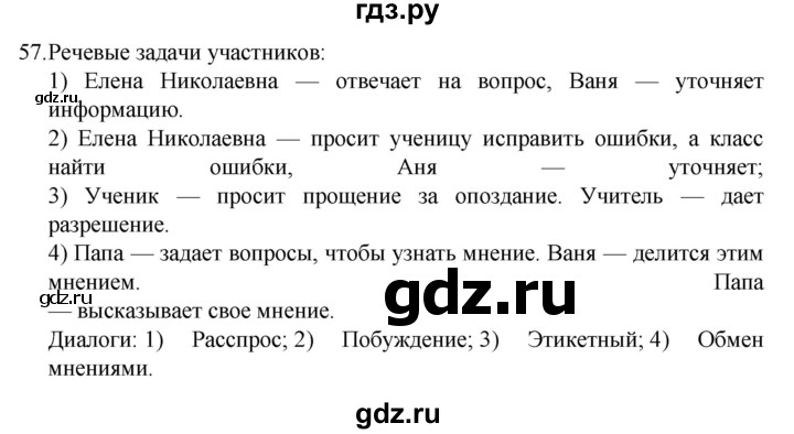 ГДЗ по русскому языку за 7 класс Баранов, Ладыженская, Тростенцова ответ на номер 57, Решебник 2022 №1
