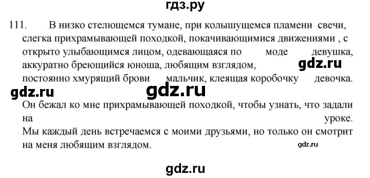 ГДЗ по русскому языку за 7 класс Баранов, Ладыженская, Тростенцова ответ на номер 111, Решебник 2022 №1