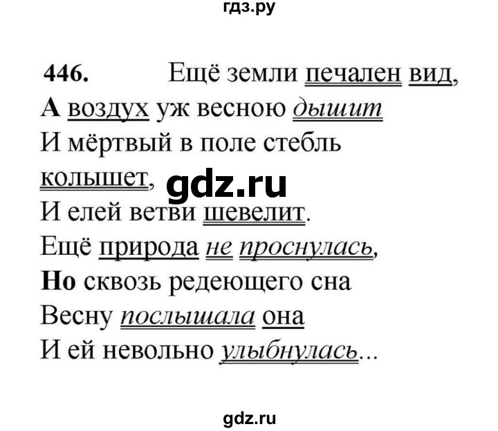 ГДЗ по русскому языку за 7 класс Баранов, Ладыженская, Тростенцова ответ на номер 446, Решебник 2023-2024