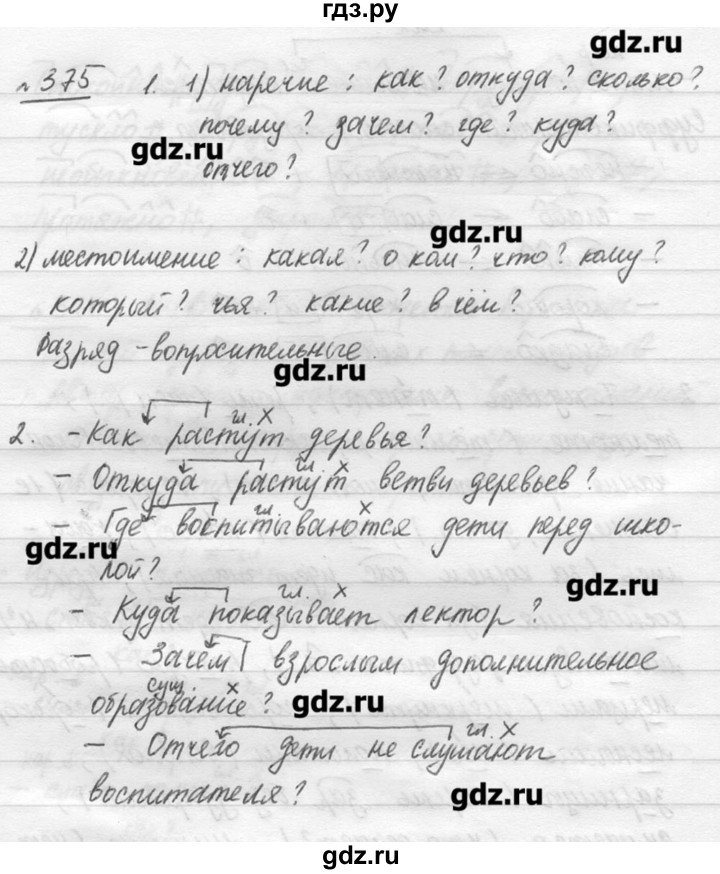 ГДЗ по русскому языку 7 класс  Львова   упражнение - 375, решебник №3