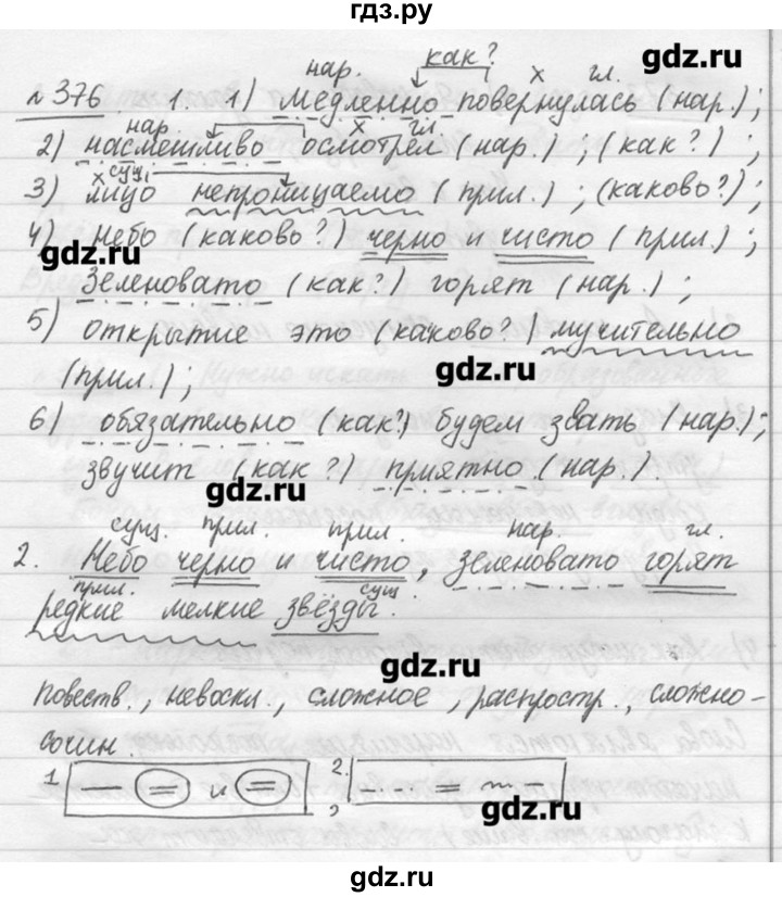 ГДЗ по русскому языку 7 класс  Львова   упражнение - 376, решебник №3