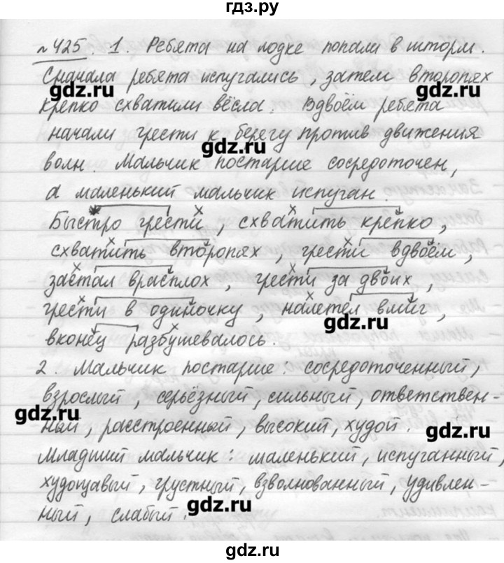 ГДЗ по русскому языку 7 класс  Львова   упражнение - 425, решебник №3