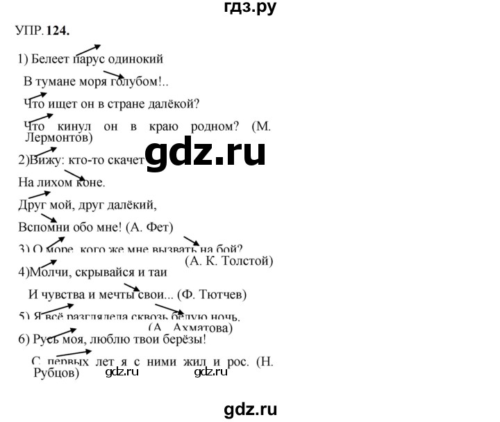 Гдз по русскому языку за 8 класс Бархударов, Крючков, Максимов ответ на номер 124, Решебник 2023-2024