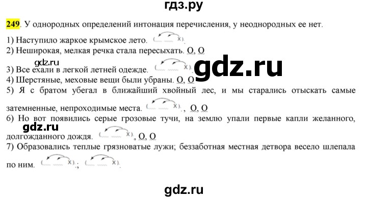 ГДЗ по русскому языку 8 класс  Разумовская   упражнение - 249, Решебник к учебнику 2022
