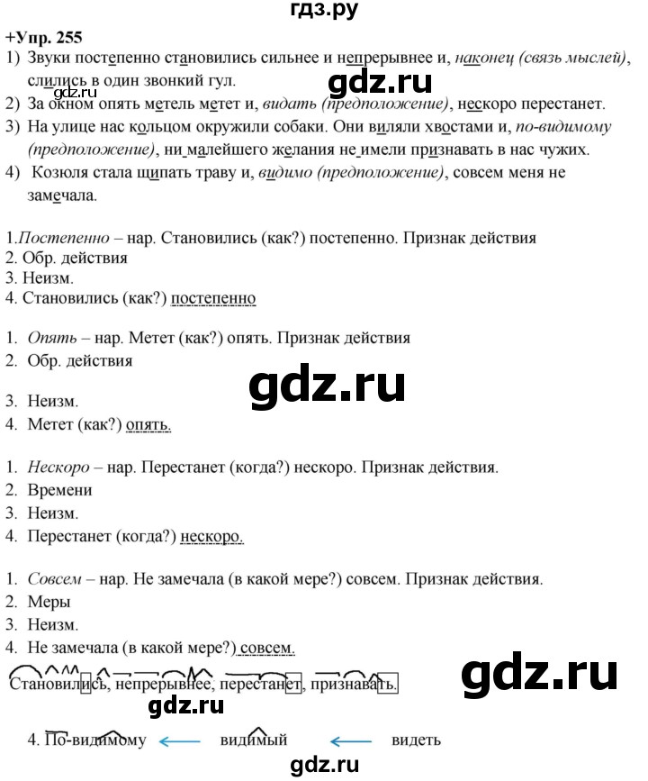 ГДЗ по русскому языку 8 класс  Разумовская   упражнение - 255, Решебник №1 к учебникам 2015/2019