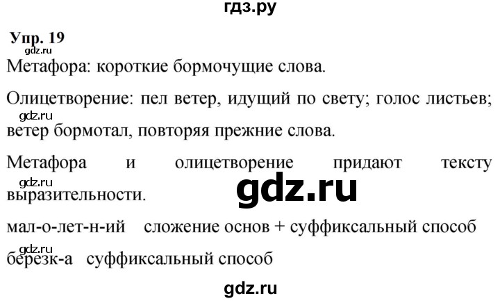 ГДЗ по русскому языку 9 класс  Бархударов   упражнение - 19, Решебник 2024