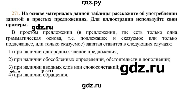 ГДЗ по русскому языку 9 класс Тростенцова   упражнение - 271, решебник №1