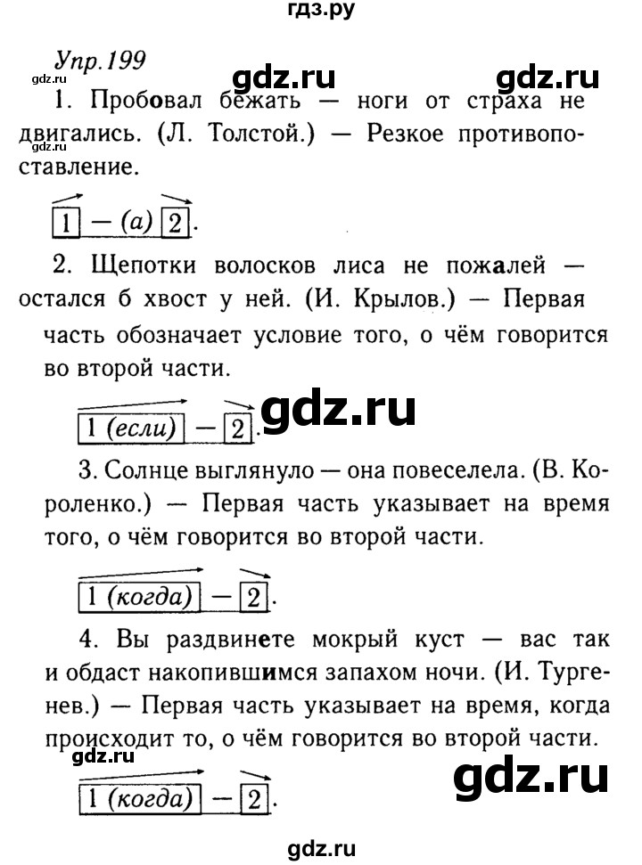 ГДЗ по русскому языку 9 класс Тростенцова   упражнение - 199, решебник №2