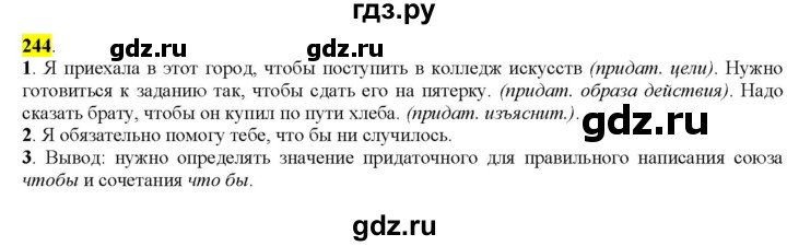 ГДЗ по русскому языку 9 класс  Разумовская   упражнение - 244, Решебник к учебнику 2022