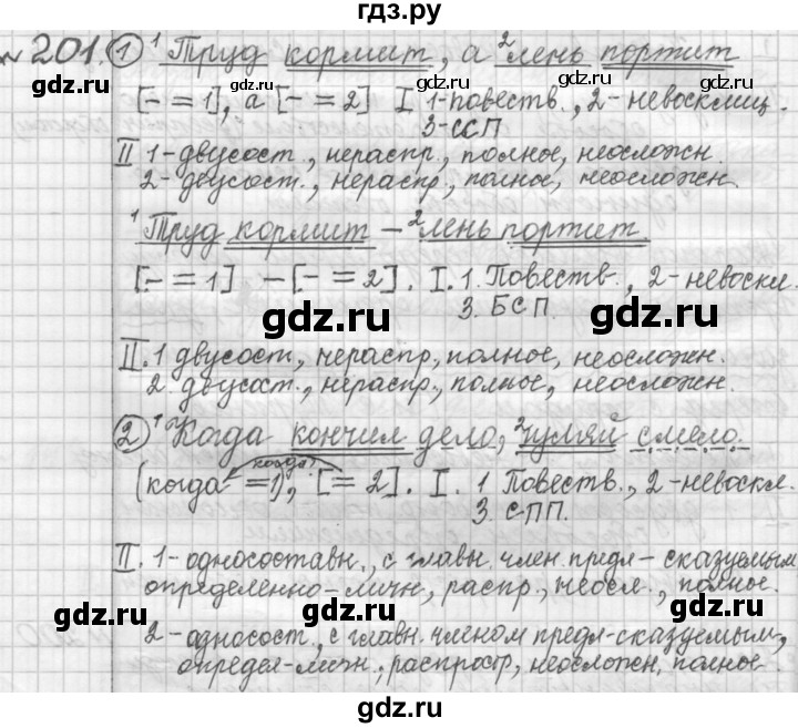 ГДЗ по русскому языку 9 класс  Пичугов Практика  упражнение - 201, Решебник к учебнику 2015