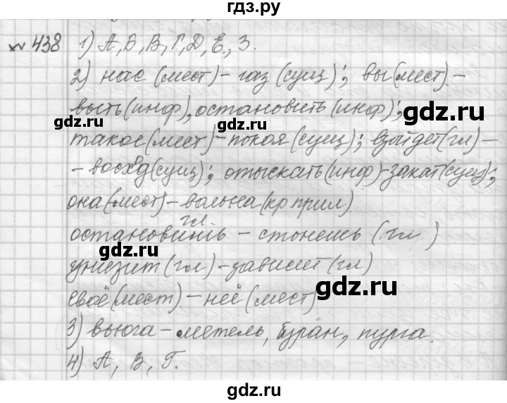 ГДЗ по русскому языку 9 класс  Пичугов Практика  упражнение - 438, Решебник к учебнику 2015