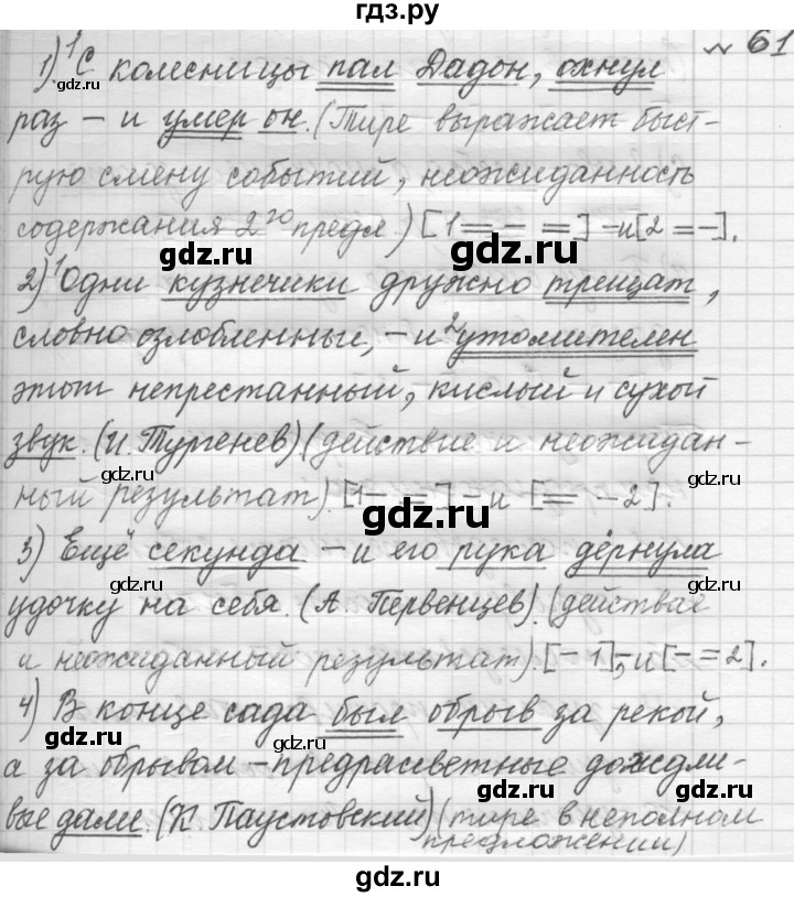 ГДЗ по русскому языку 9 класс  Пичугов Практика  упражнение - 61, Решебник к учебнику 2015