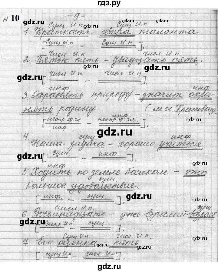 ГДЗ по русскому языку 9 класс  Пичугов Практика  упражнение - 10, Решебник к учебнику 2022