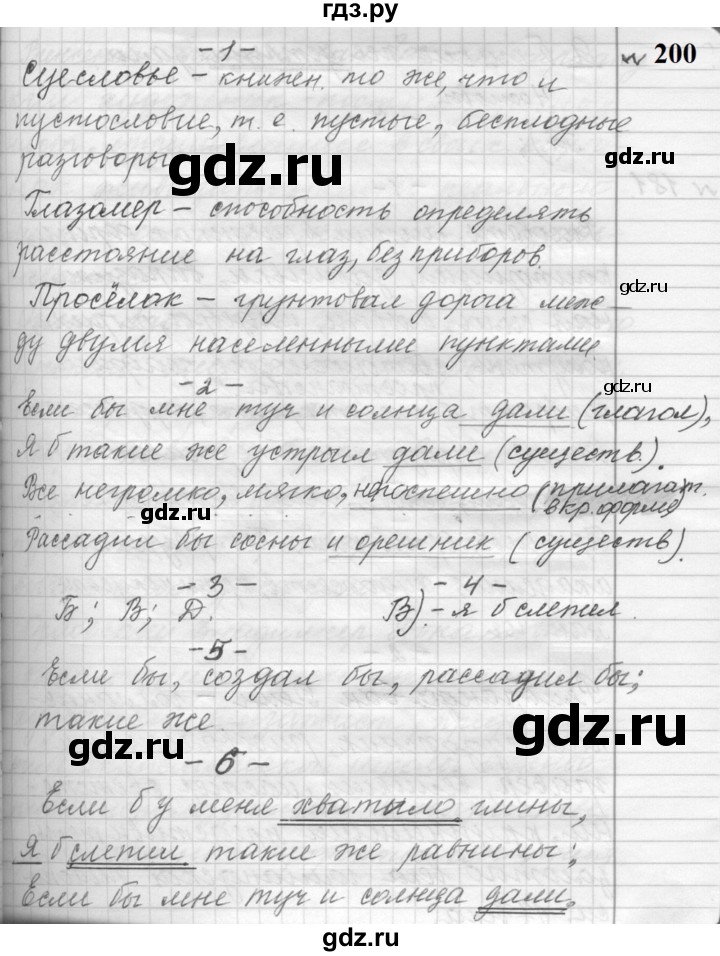 ГДЗ по русскому языку 9 класс  Пичугов Практика  упражнение - 200, Решебник к учебнику 2022