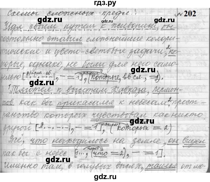 ГДЗ по русскому языку 9 класс  Пичугов Практика  упражнение - 202, Решебник к учебнику 2022