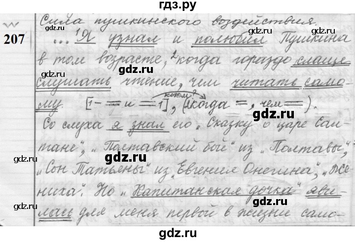 ГДЗ по русскому языку 9 класс  Пичугов Практика  упражнение - 207, Решебник к учебнику 2022