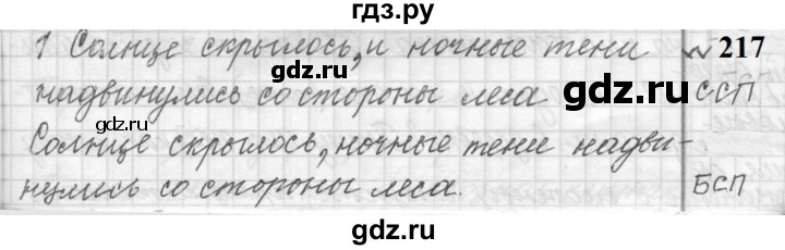 ГДЗ по русскому языку 9 класс  Пичугов Практика  упражнение - 217, Решебник к учебнику 2022