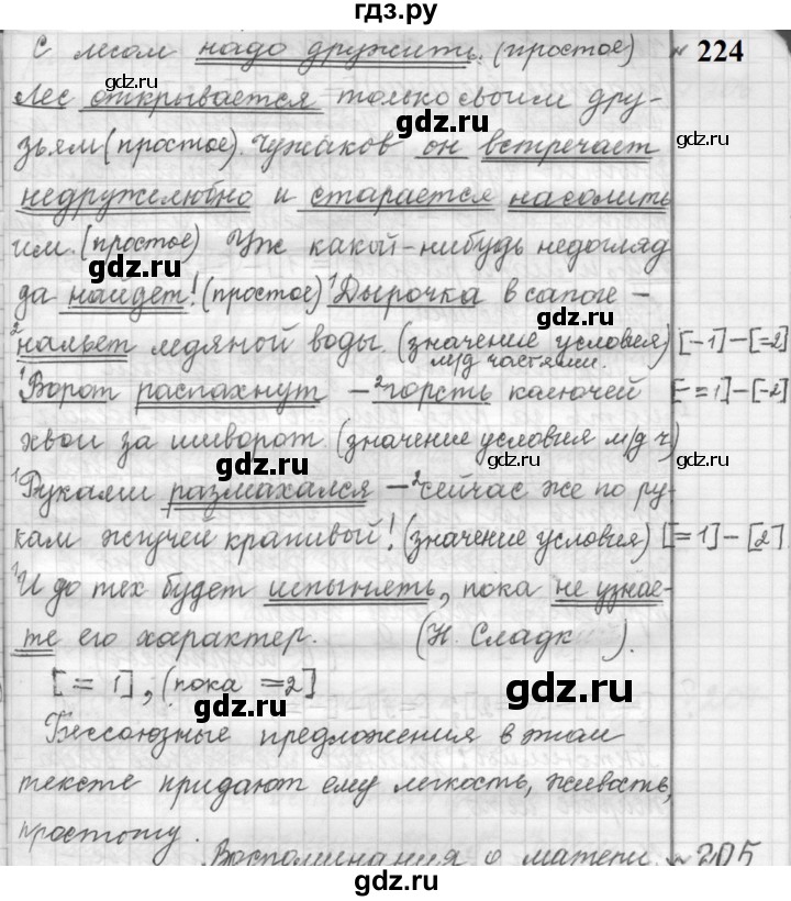 ГДЗ по русскому языку 9 класс  Пичугов Практика  упражнение - 224, Решебник к учебнику 2022