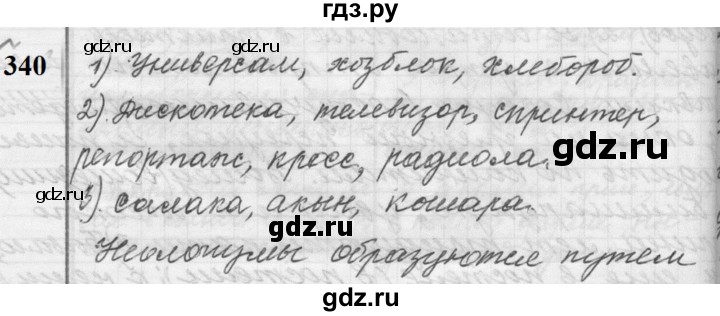 ГДЗ по русскому языку 9 класс  Пичугов Практика  упражнение - 340, Решебник к учебнику 2022