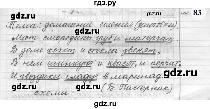 ГДЗ по русскому языку 9 класс  Пичугов Практика  упражнение - 83, Решебник к учебнику 2022