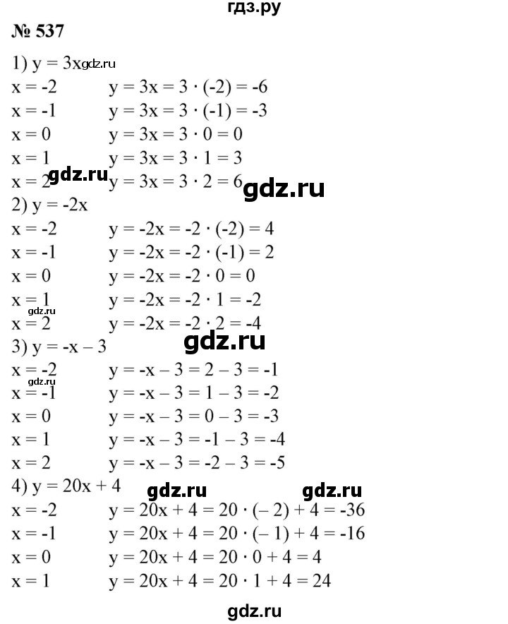 ГДЗ по алгебре 7 класс  Алимов   номер - 537, Решебник №2