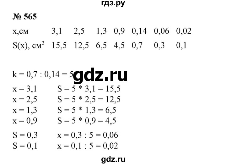 ГДЗ по алгебре 7 класс  Алимов   номер - 565, Решебник №2