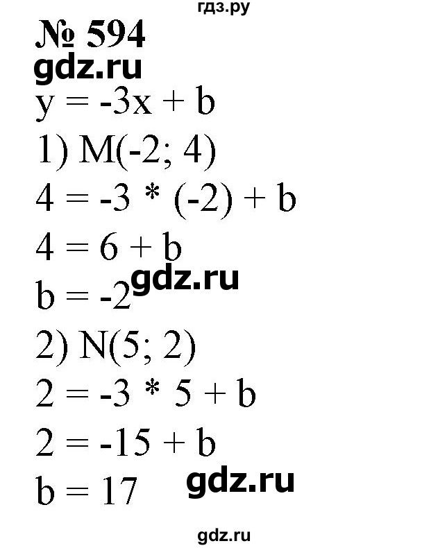 ГДЗ по алгебре 7 класс  Алимов   номер - 594, Решебник №2