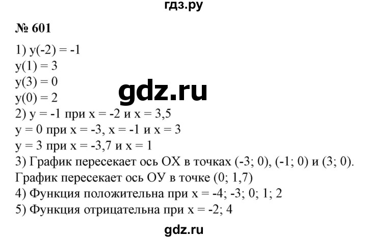 ГДЗ по алгебре 7 класс  Алимов   номер - 601, Решебник №2