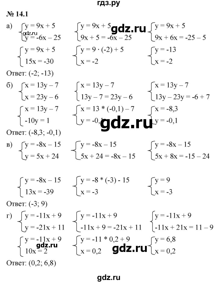 ГДЗ по алгебре 7 класс  Мордкович Учебник, Задачник Базовый уровень §14 - 14.1, Решебник к задачнику 2021