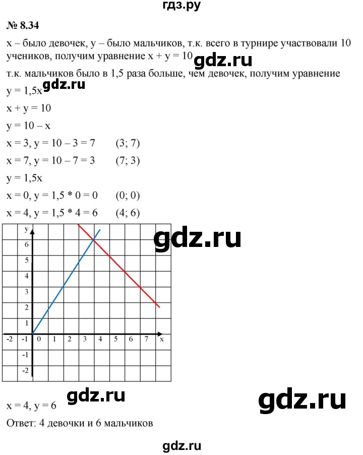 ГДЗ по алгебре 7 класс  Мордкович Учебник, Задачник Базовый уровень §8 - 8.34, Решебник к задачнику 2021